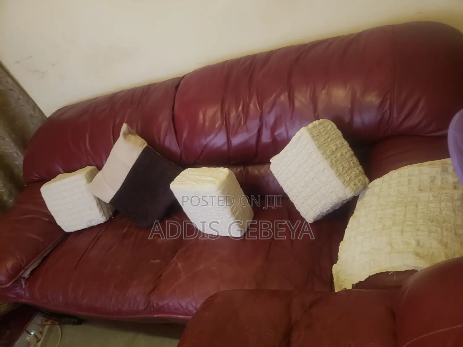7seater Leather Sofa Pure Leather Slightly Used