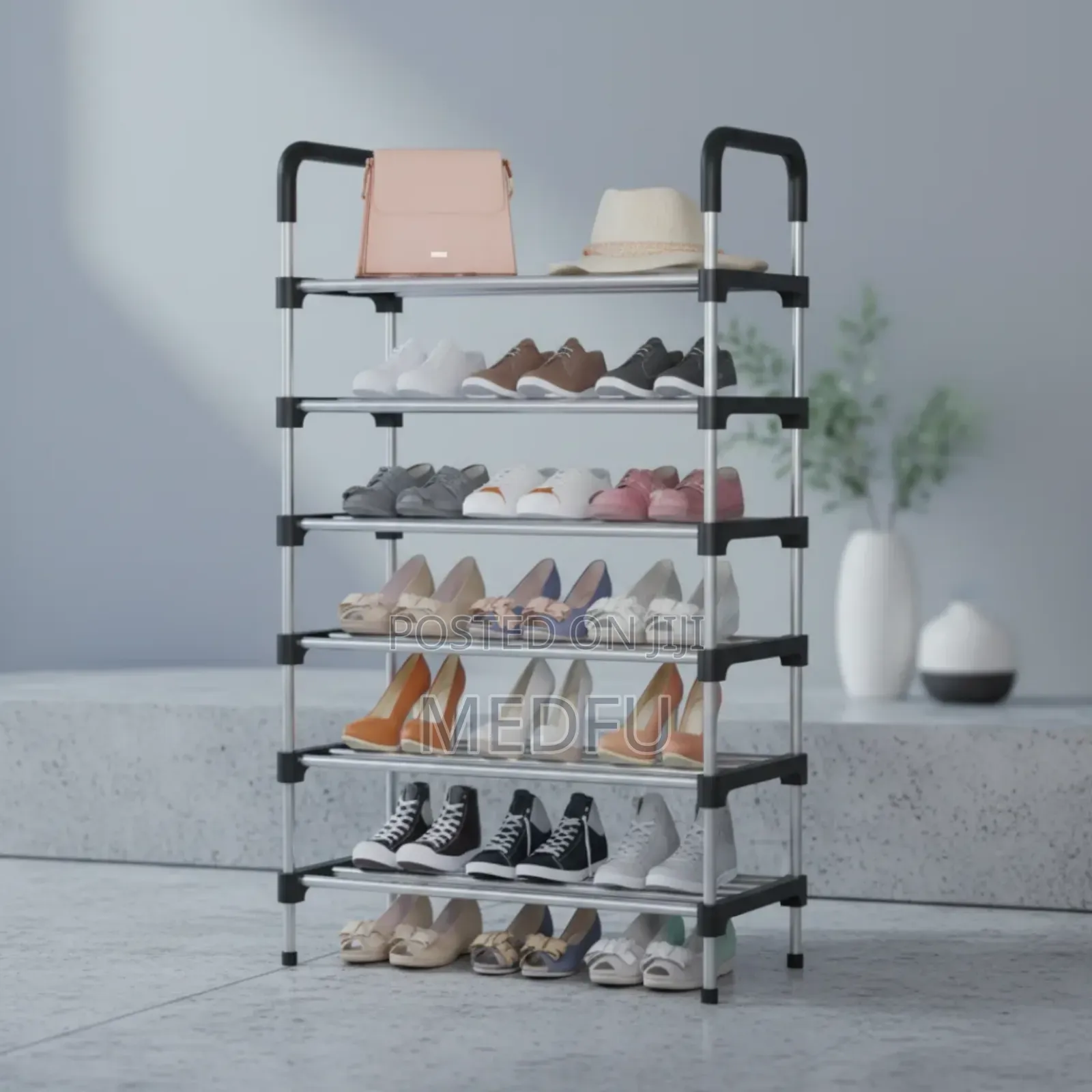 6-Layer Stainless Steel Shoes Rack