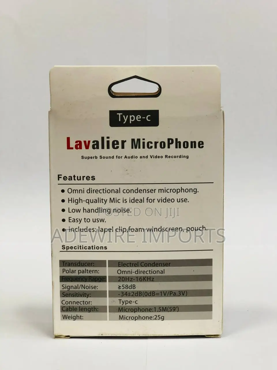 Lavalier Microphone Type C Jh 042 a With Vat