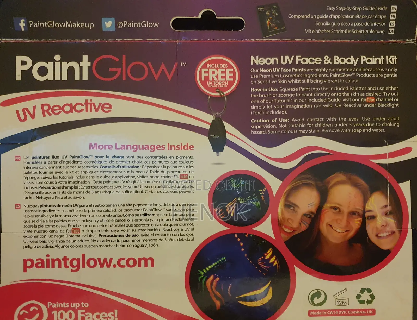 Paint Glow Neon Uv Face Body Paint Kit