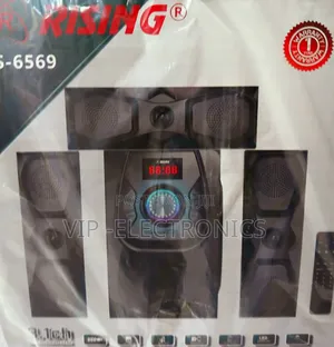 Rising 3.1 Channel Speaker System – Powerful Bass, Led Remote Control