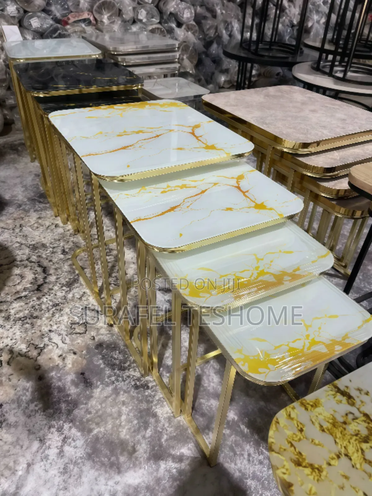 የተለዩ ኮፊ ቴብሎች - 3 Set Coffee Tables - ኢፖክሲ ጠረጴዛዎች