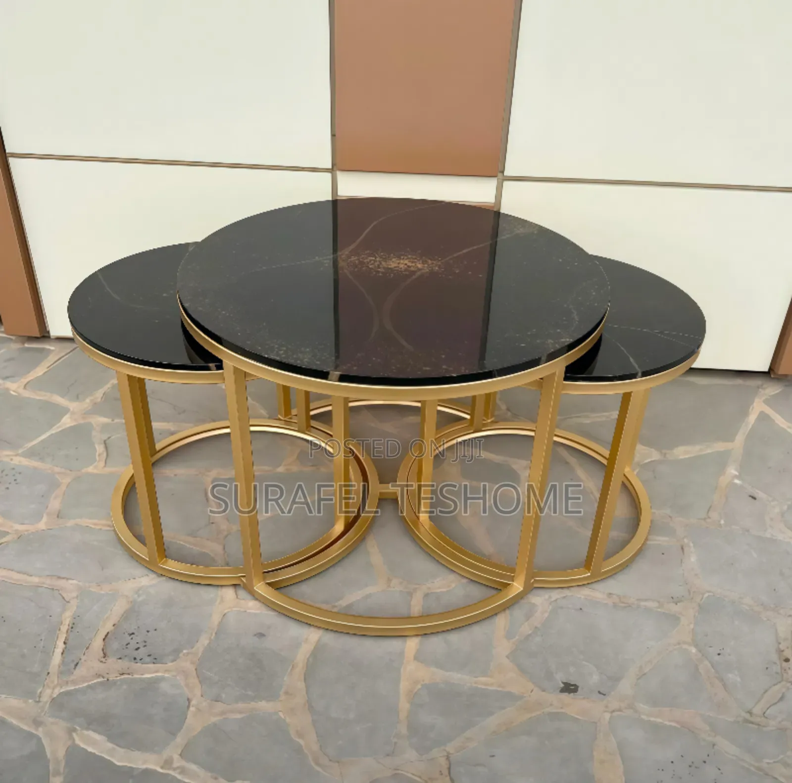 የተለዩ ኮፊ ቴብሎች - 3 Set Coffee Tables - ኢፖክሲ ጠረጴዛዎች