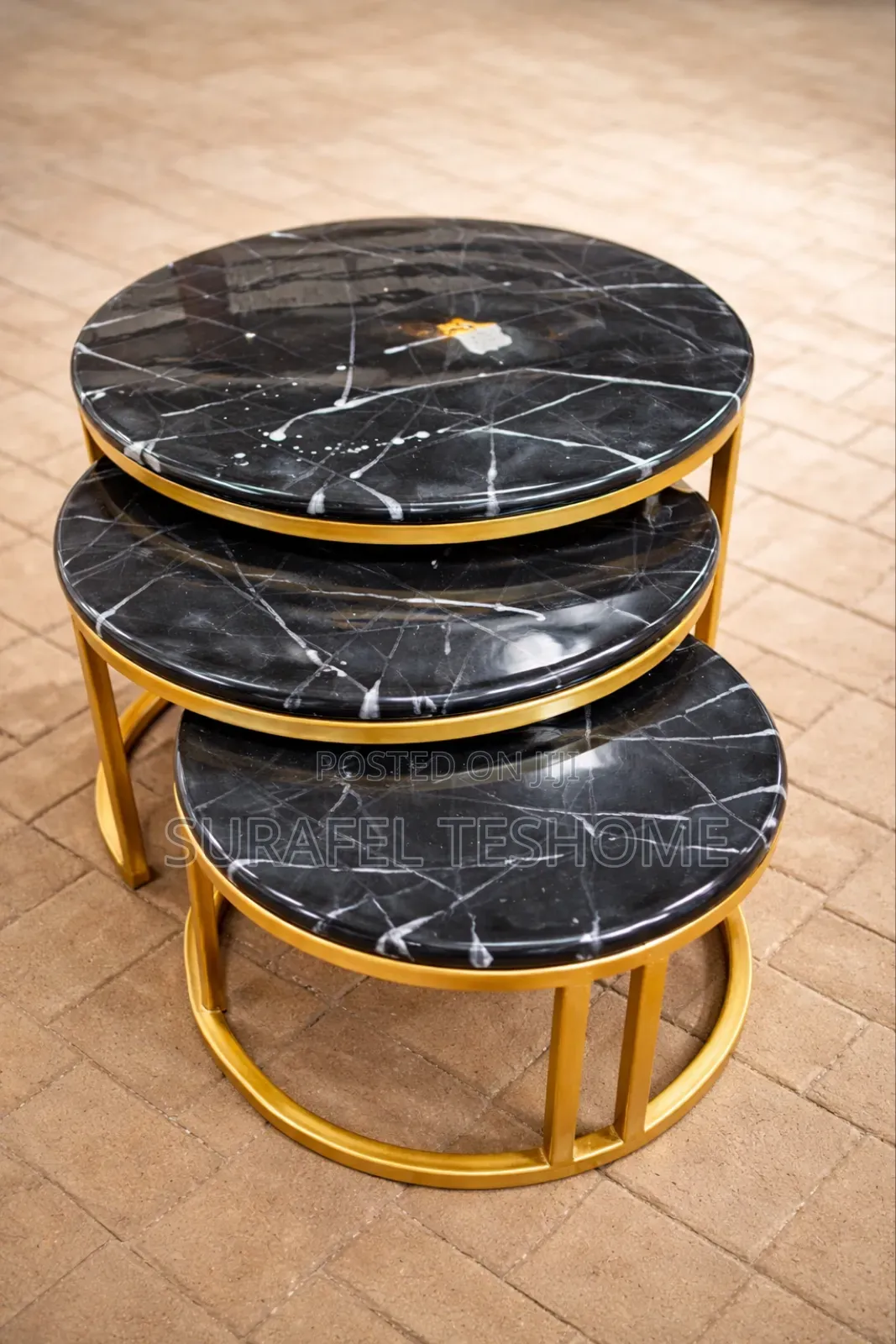 የተለዩ ኮፊ ቴብሎች - 3 Set Coffee Tables - ኢፖክሲ ጠረጴዛዎች