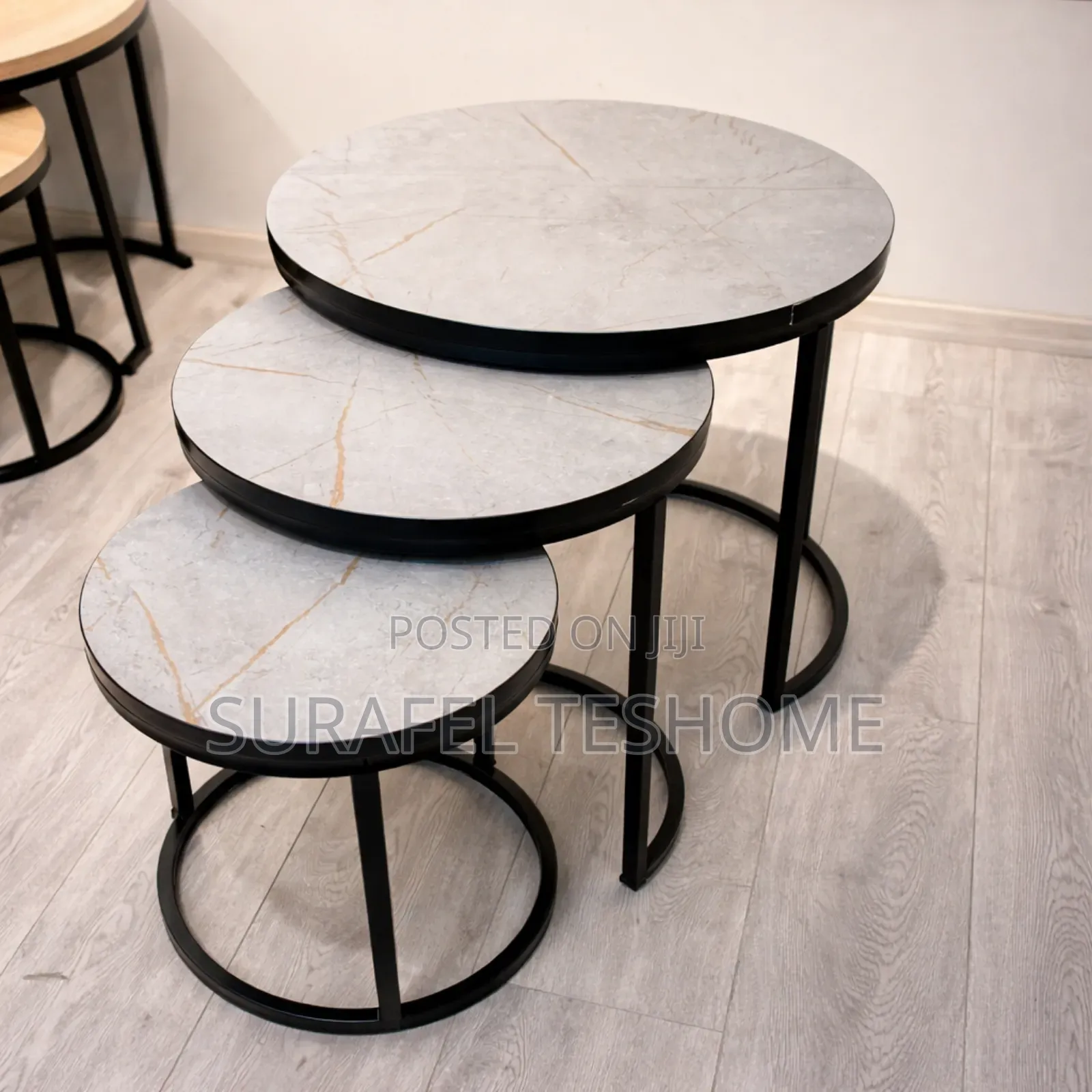 የተለዩ ኮፊ ቴብሎች - 3 Set Coffee Tables - ኢፖክሲ ጠረጴዛዎች