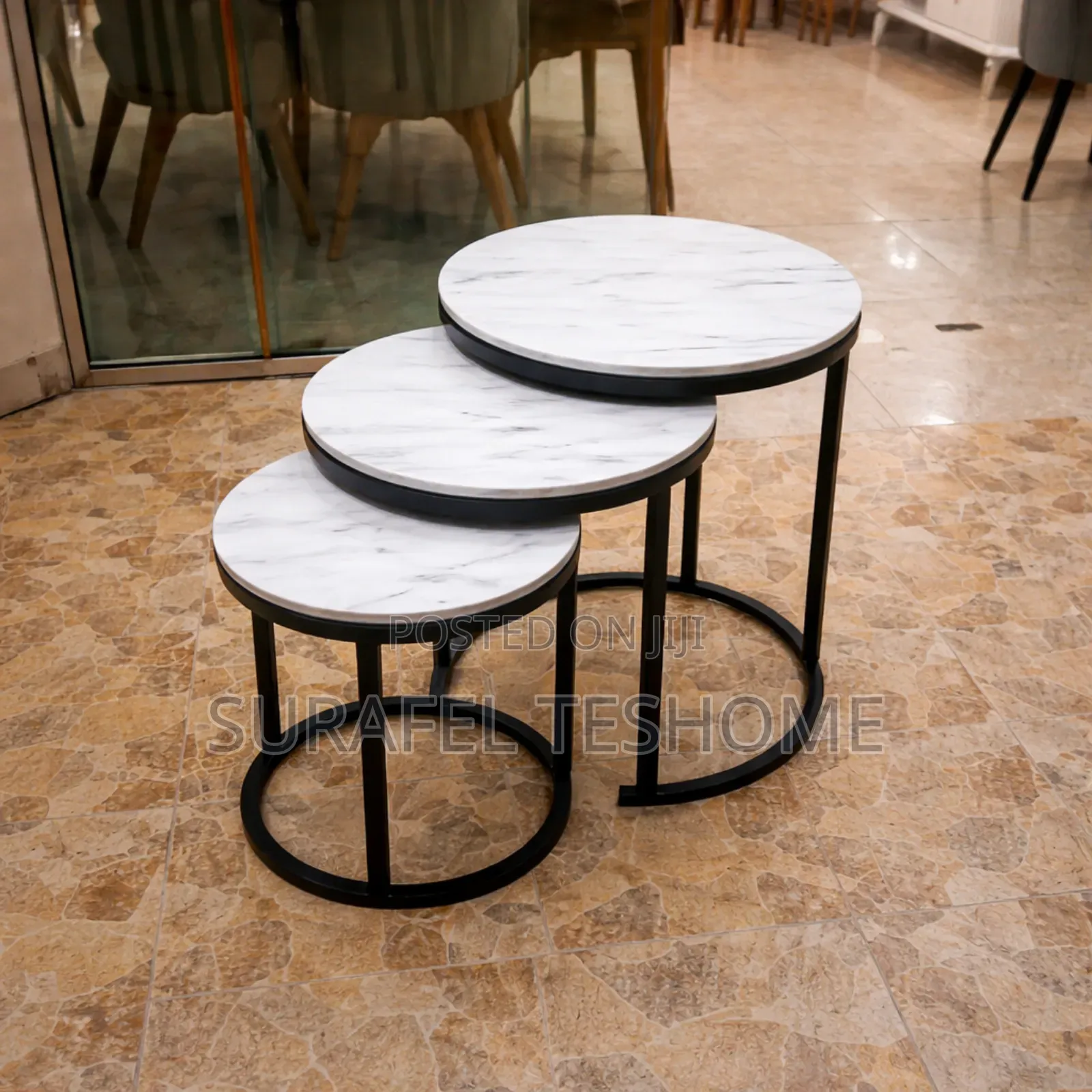 የተለዩ ኮፊ ቴብሎች - 3 Set Coffee Tables - ኢፖክሲ ጠረጴዛዎች