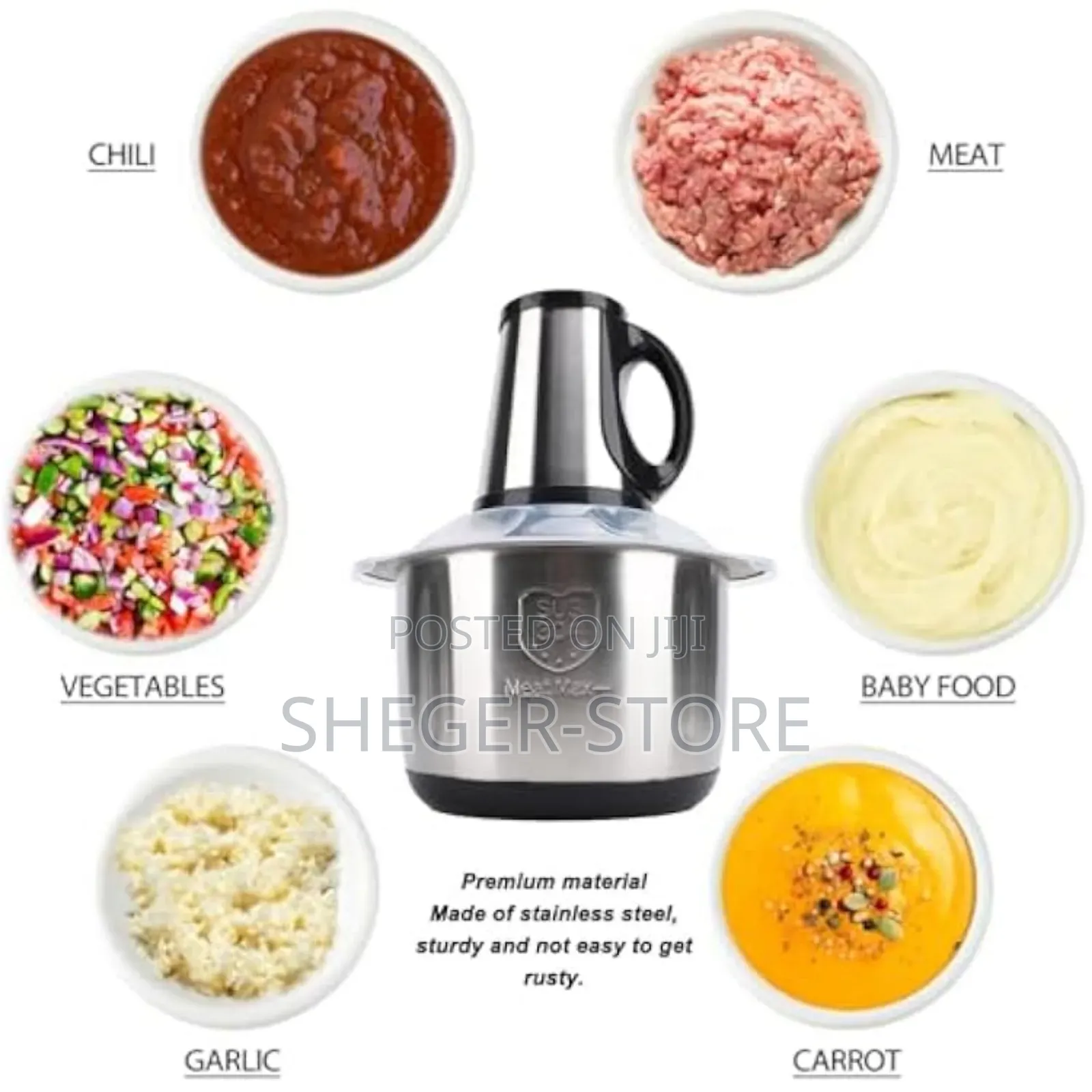 High Quality Electric Food Chopper Meat Grinder 5l, 500w
