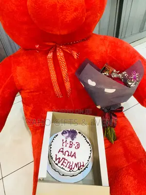 3xl Teddy Bear Torta and Flower Gift