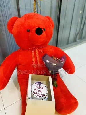 3xl Teddy Bear Torta and Flower Gift