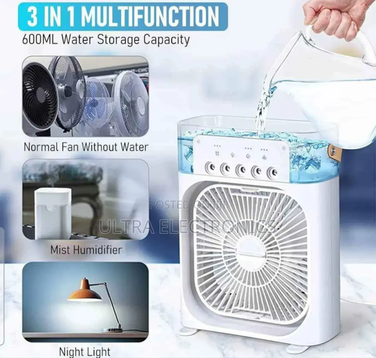 Humidifier, and Atomizing Cooler in One Compact Unit. Technology: