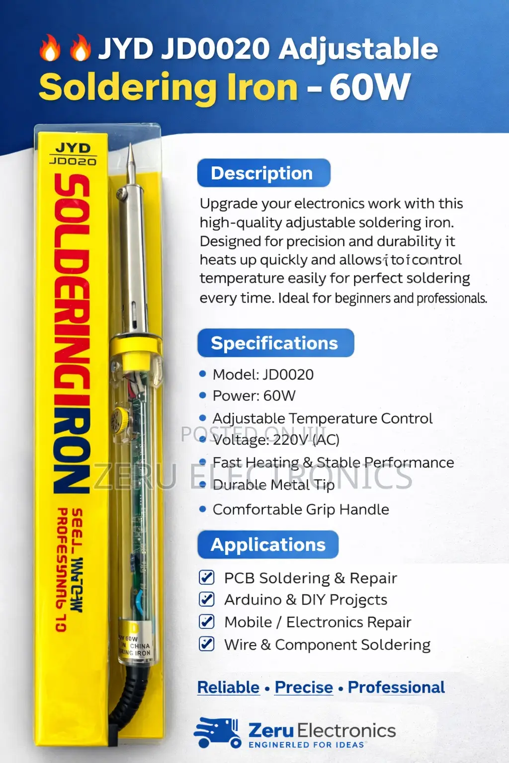 Jyd Adjustable Soldering Iron 60w Jd0020