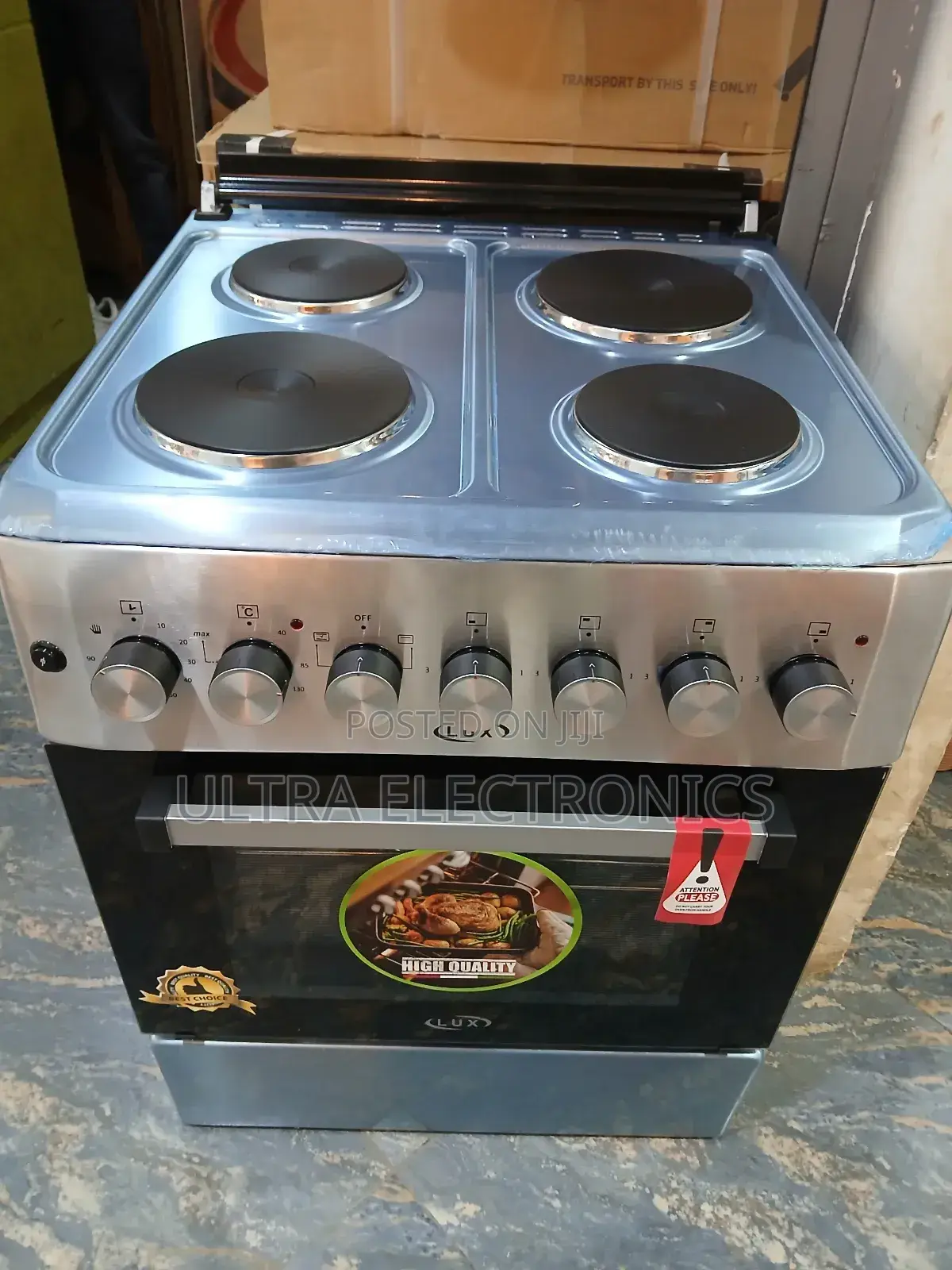 Lux 4 Electric 60×60 Cm Freestanding Cooking Range With a Silver