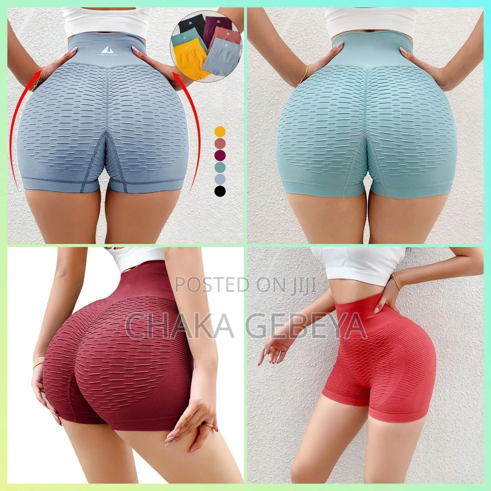 High‐Waist Booty Lift Yoga Shorts – One Size (40kg–70kg)
