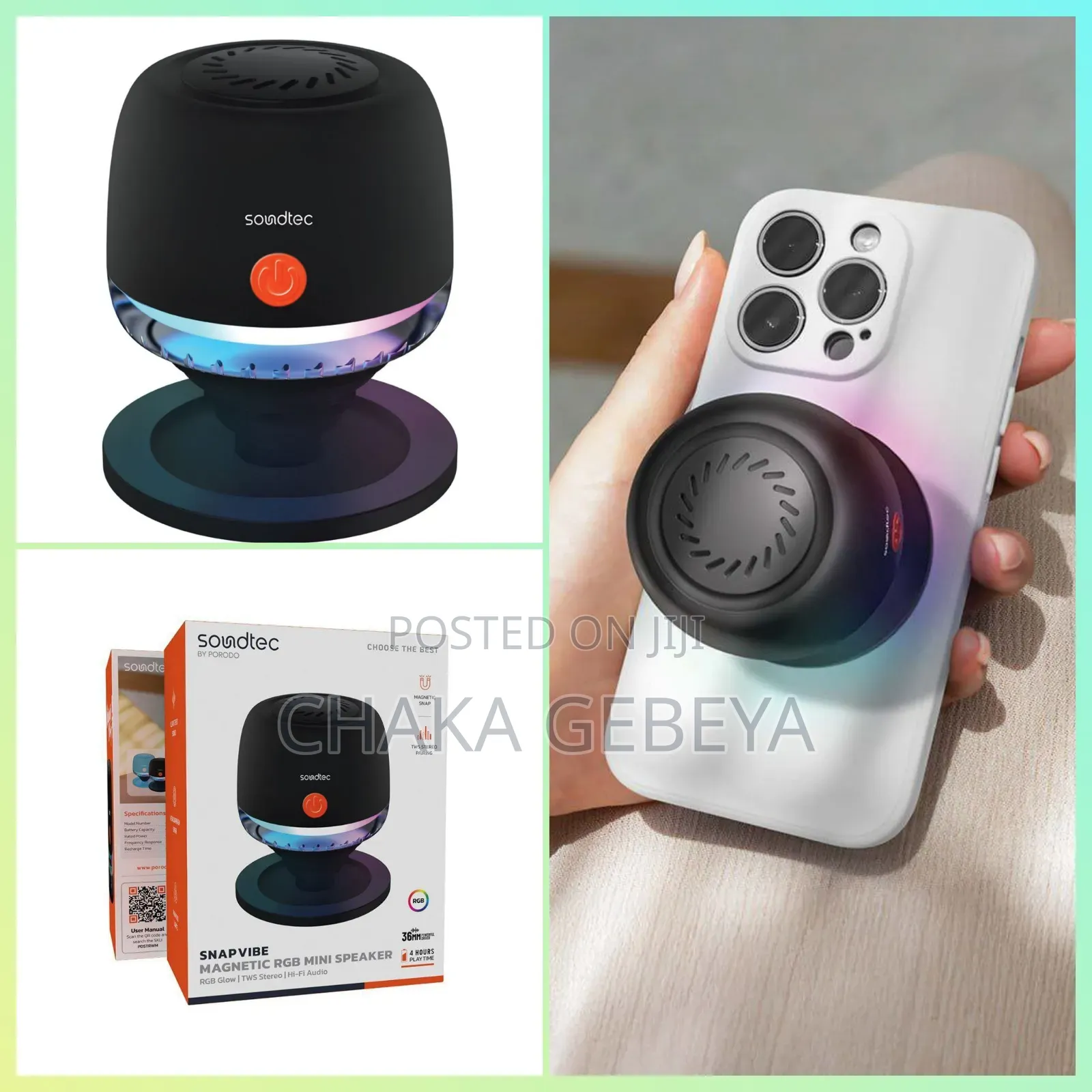 Mini Magnetic Speaker With 36mm Driver – 4h Playtime, Usb‐C