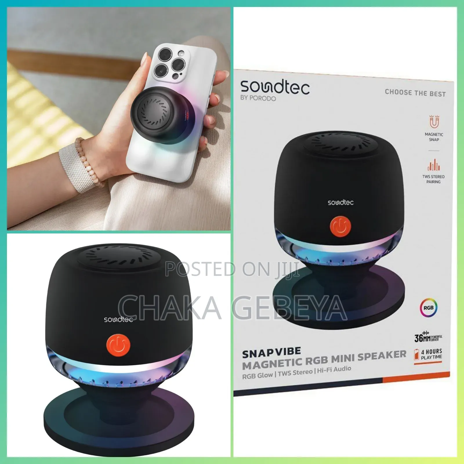 Waterproof Party Speaker – Sticks to Metal Surfaces, Stereo Sound