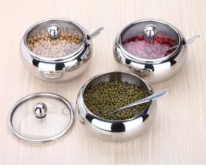 የስኳር ማቅረቢያ ከማንኪያ ጋር - Modern Design, Shatterproof, Gift-Ready