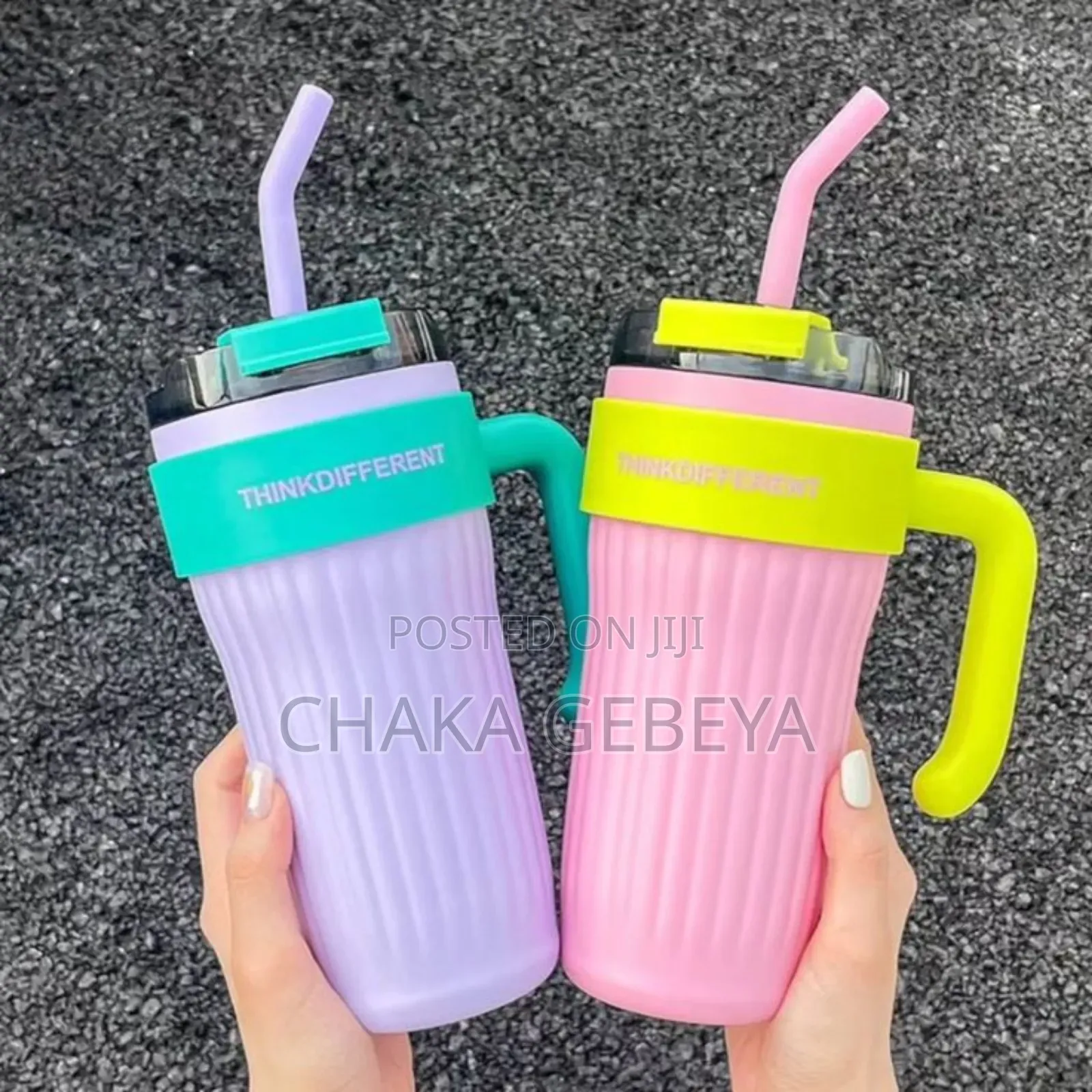 800ml Insulated Travel Mug - Double Wall, Straw Sipper Lid,