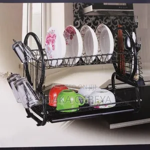 Large Capacity Dish Rack - Holds 17 Plates, Stainless Steel,