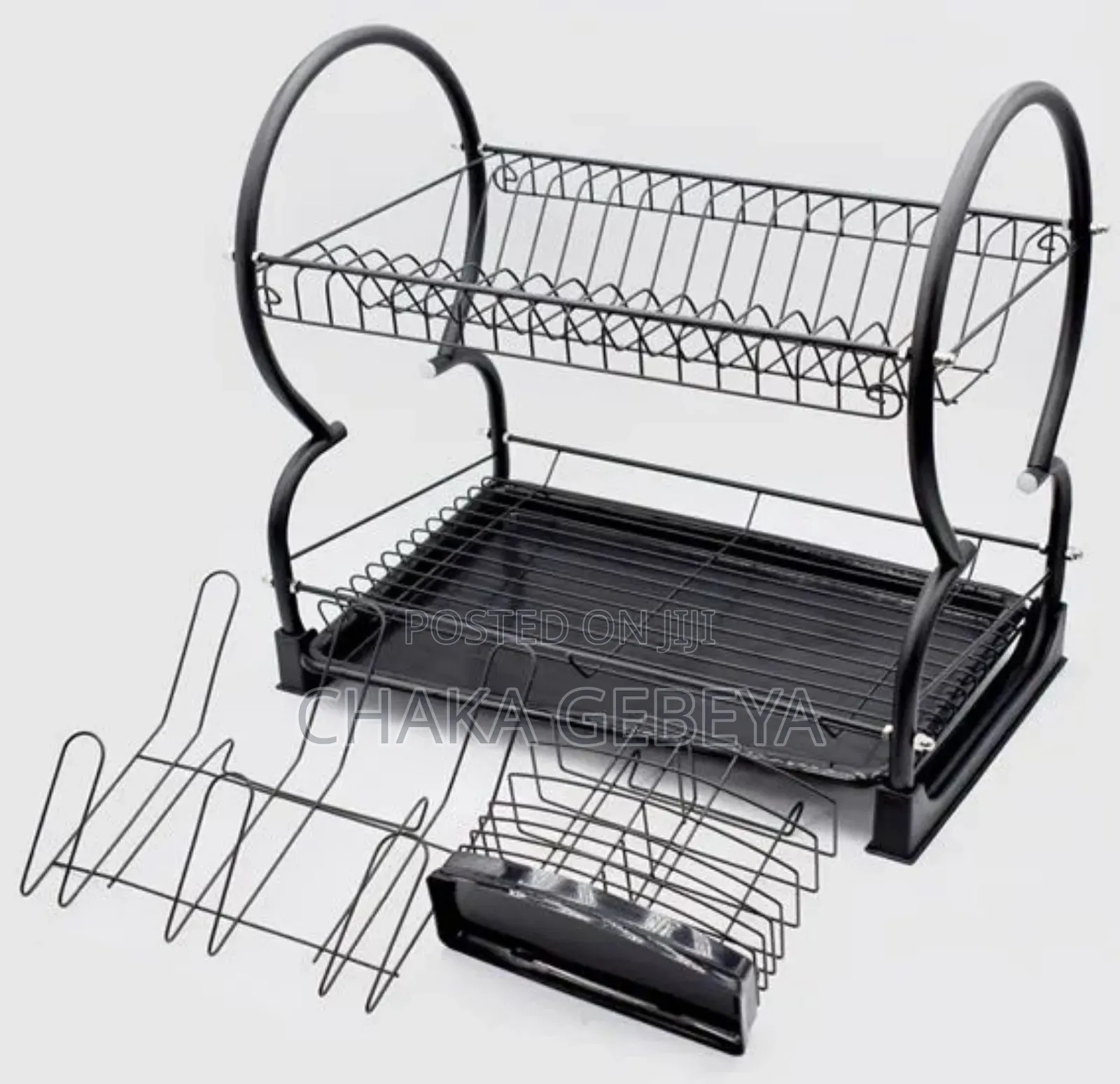 Large Capacity Dish Rack - Holds 17 Plates, Stainless Steel,