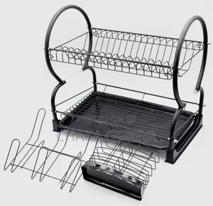 Large Capacity Dish Rack - Holds 17 Plates, Stainless Steel,