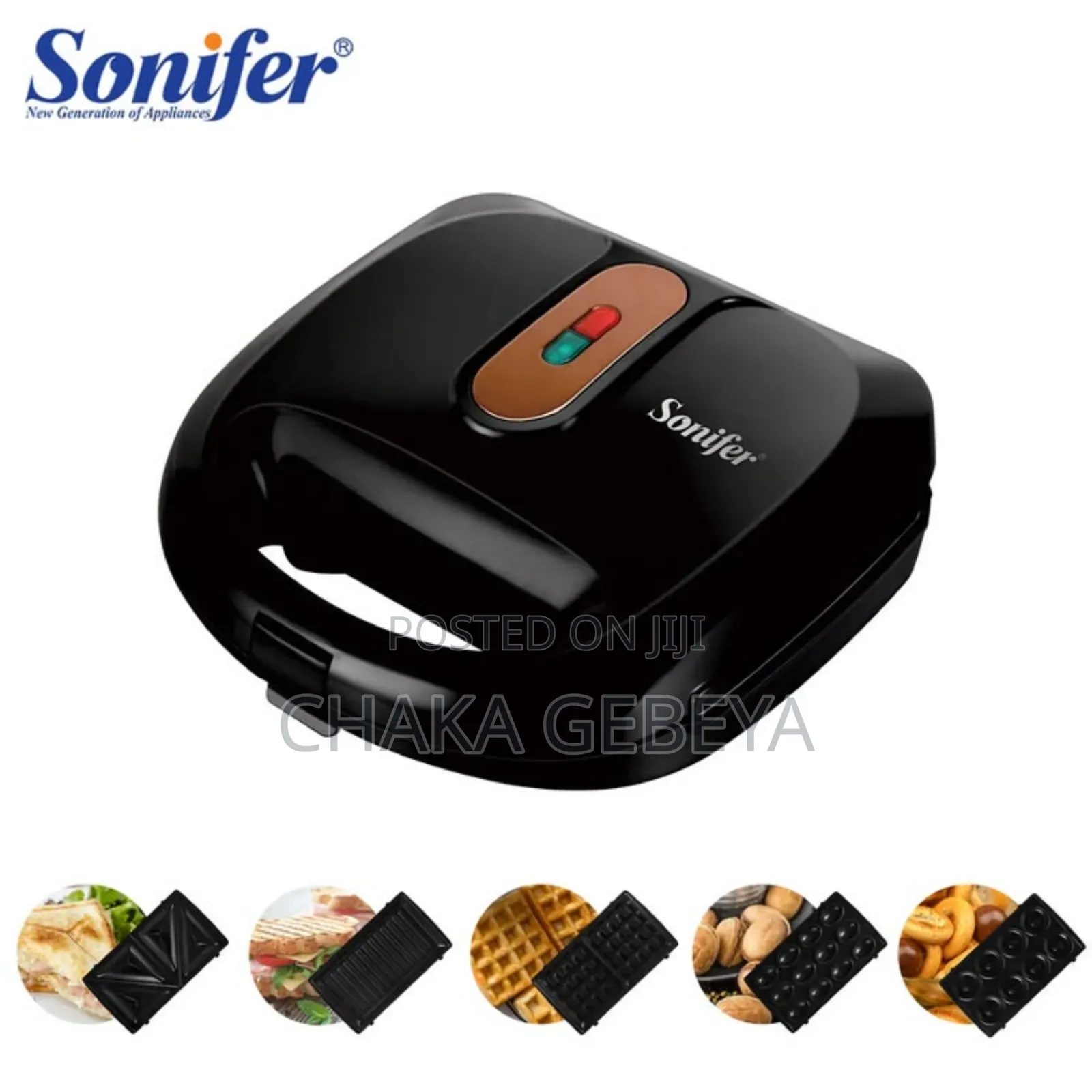 Multi-Function Breakfast Maker - Interchangeable Plates, Non-Stick,