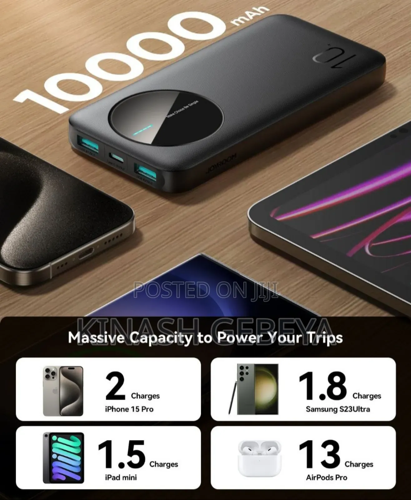 Joy Room Portable Top Quality Power Bank(10000mah)