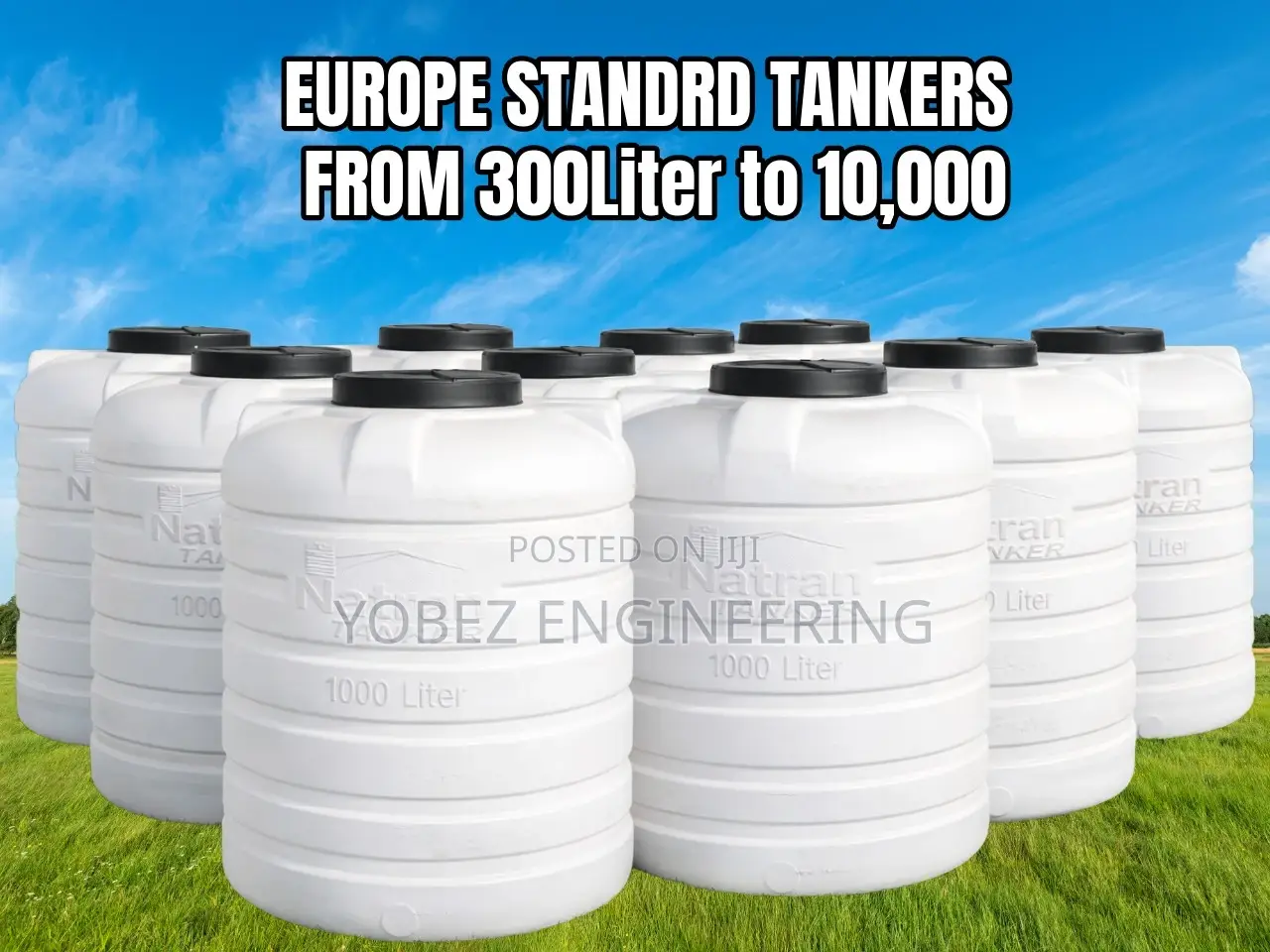 2000liter Roto Water Tanker በ Vertical እና Horizontal አማራጭ