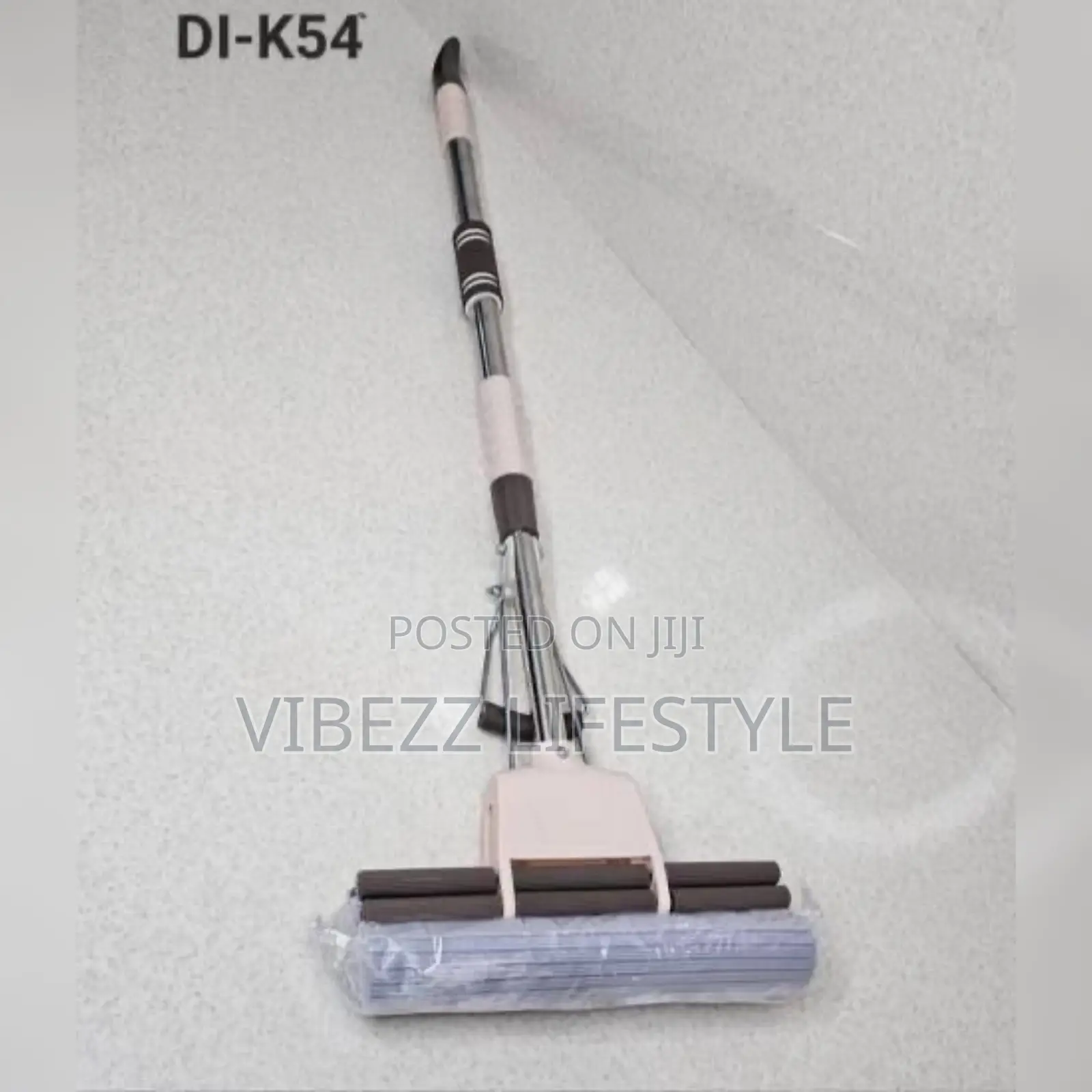 Self-Squeeze Roller Sponge Mop - Adjustable Stainless Steel Handle