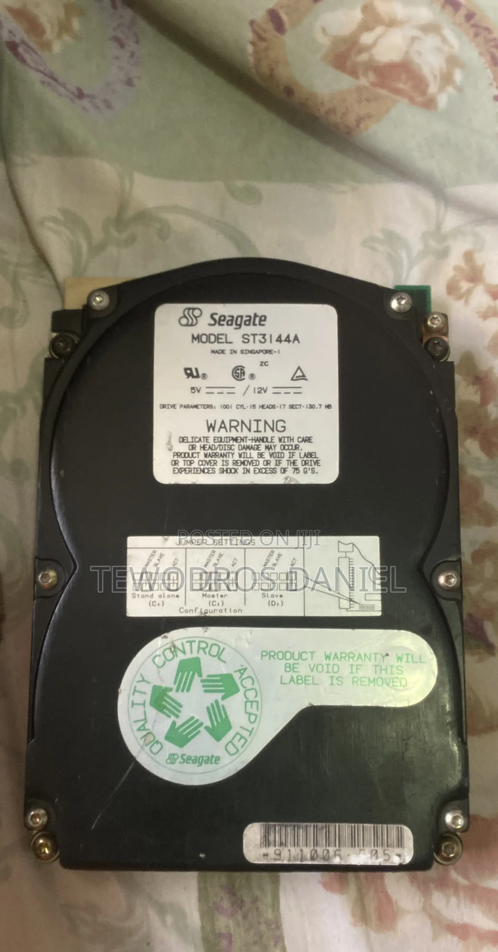 Rare Vintage Seagate St3144a 130mb Ide Hard Drive (1992)