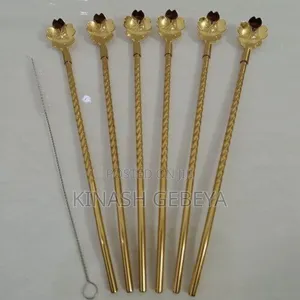 6pcs Reusable Drinking Straw With Cleaning Brush