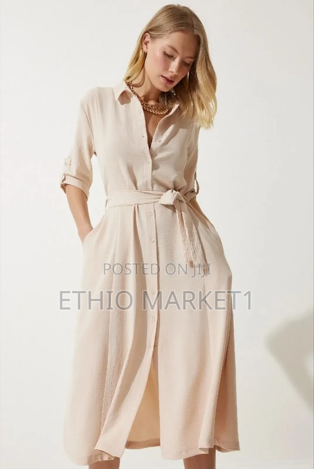 Women's Belted Shirt Dress
