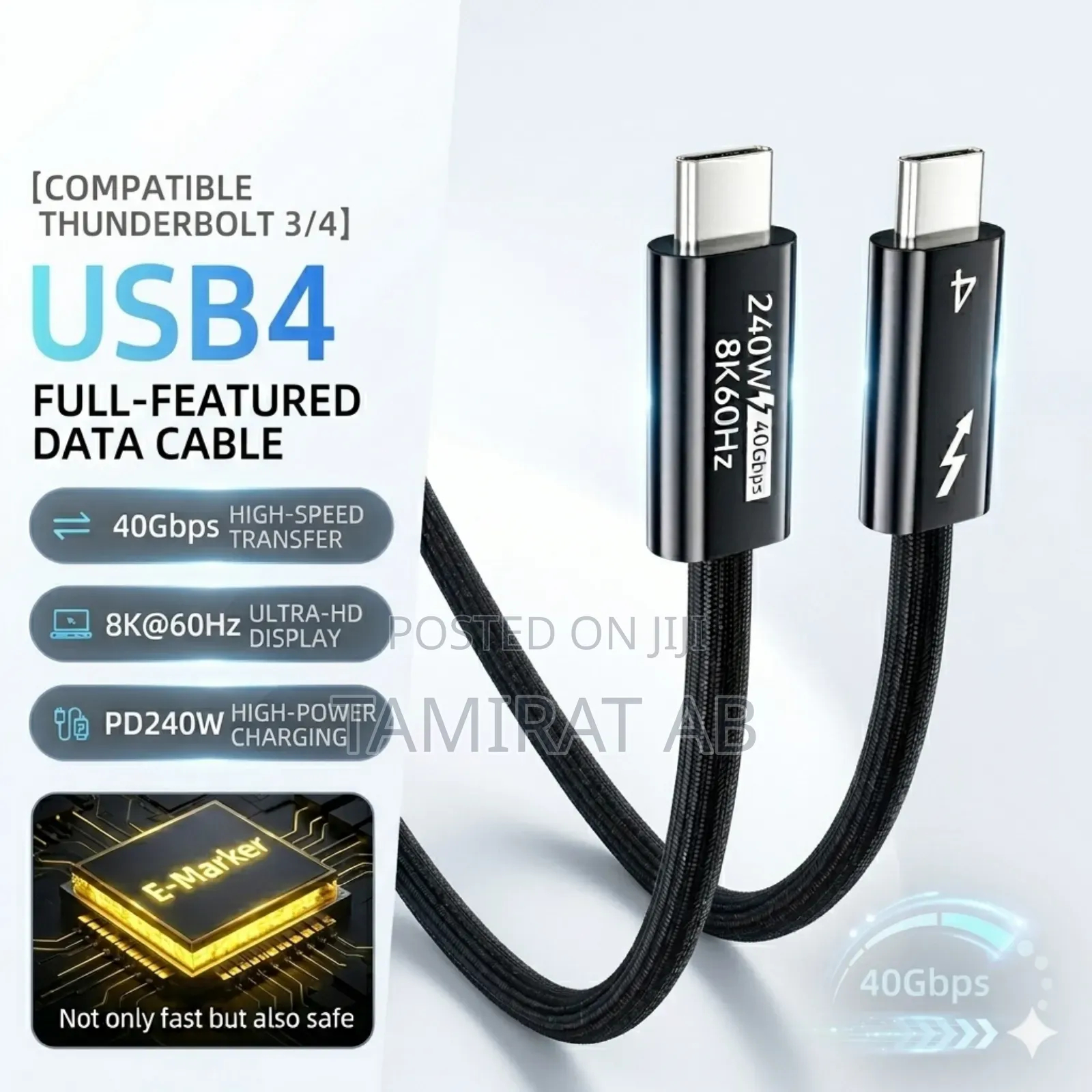 Thunderbolt 4, 40gbps High Speed, at 60hz Video, 240w Pd 3.1 Charging