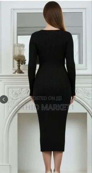 Striped Bodycon Woman's Midi Dress