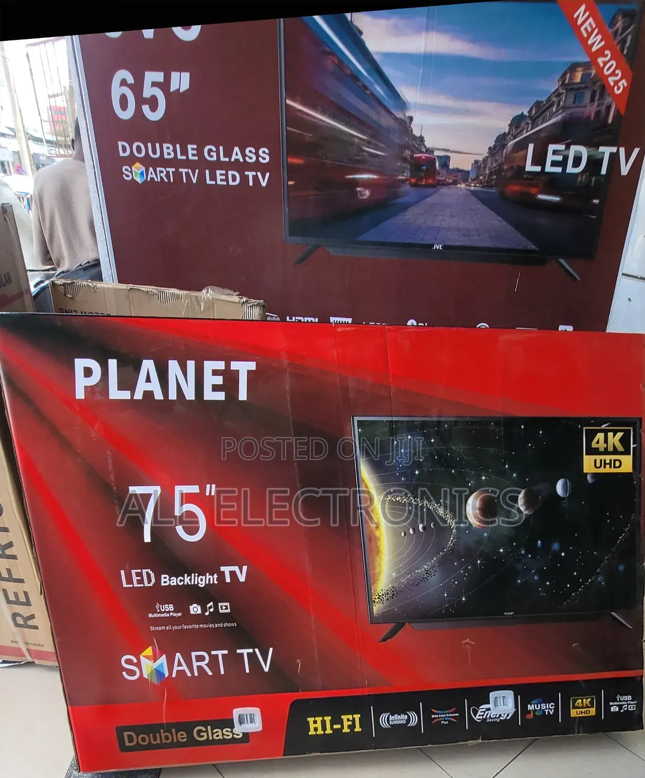 Planet 75''inch Double Glass Tv