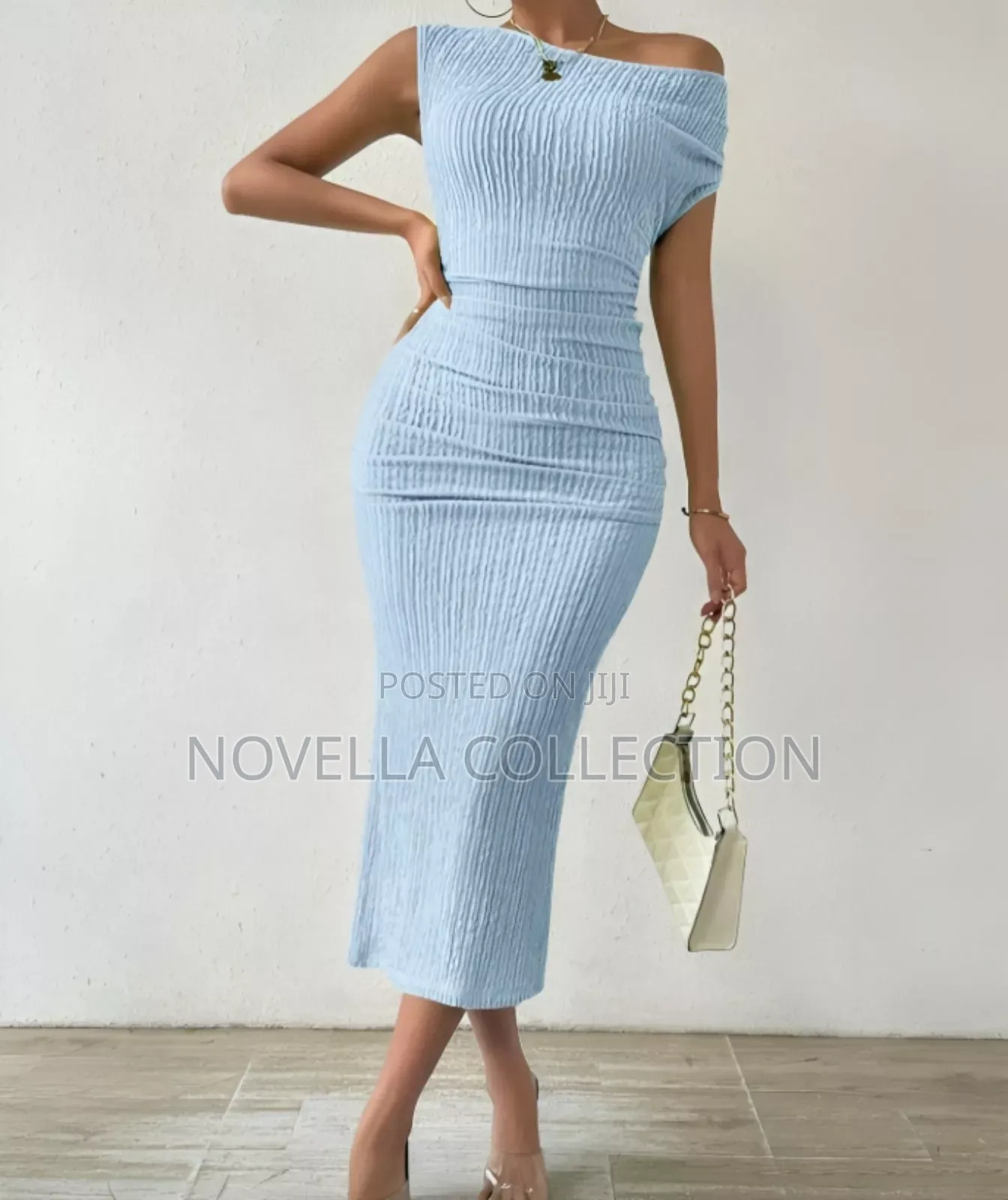 Rwomen's Oblique Shoulder Ruffled Dress Maxi Women Outfit