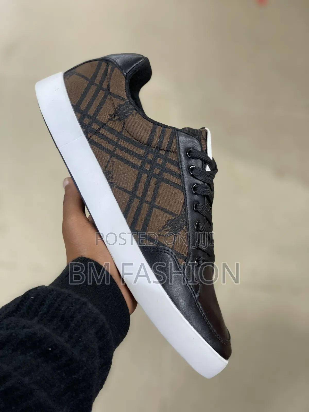 Polo Ralph Lauren Plaid Leather Low-Top Shoes