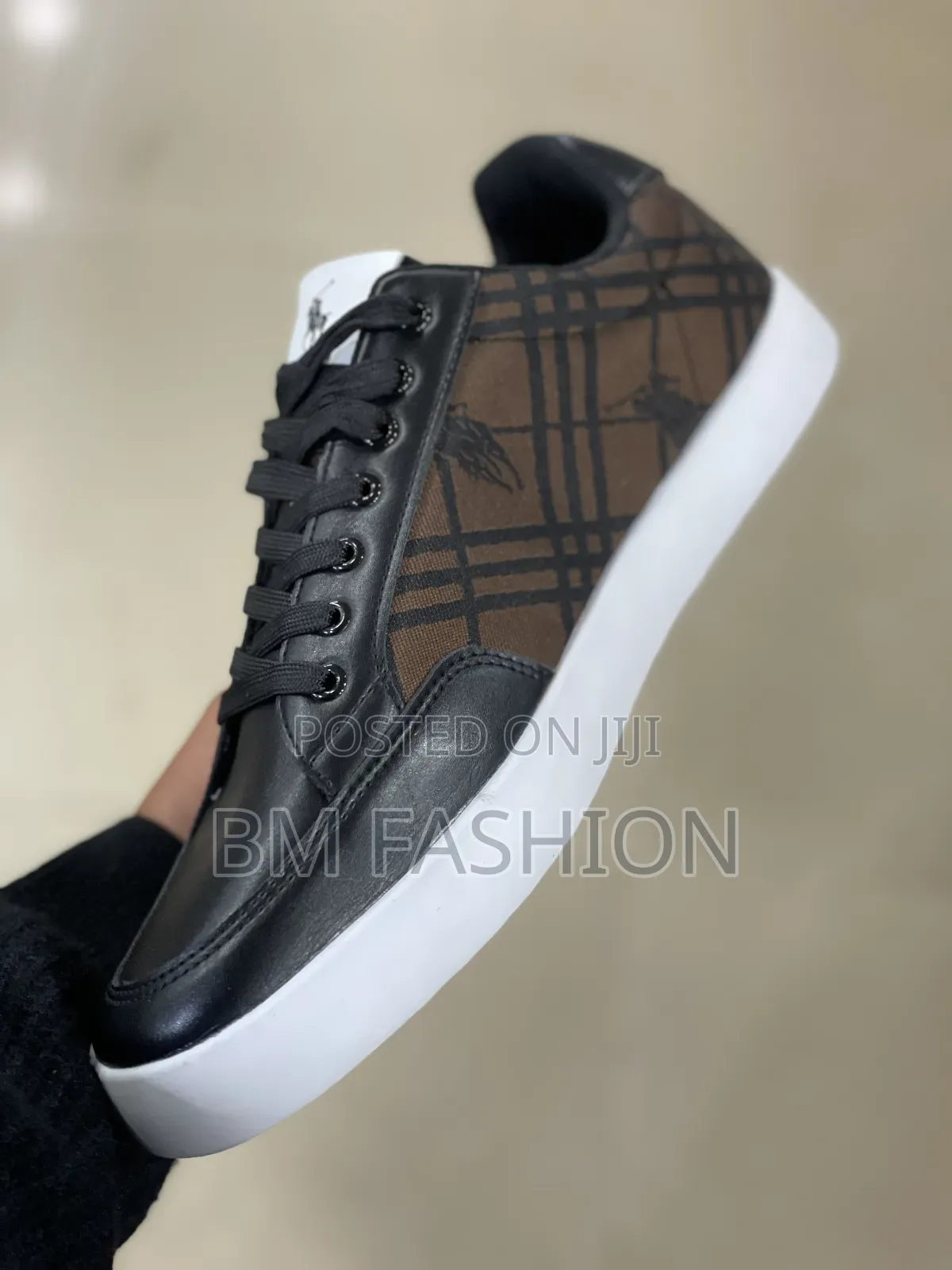 Polo Ralph Lauren Plaid Leather Low-Top Shoes