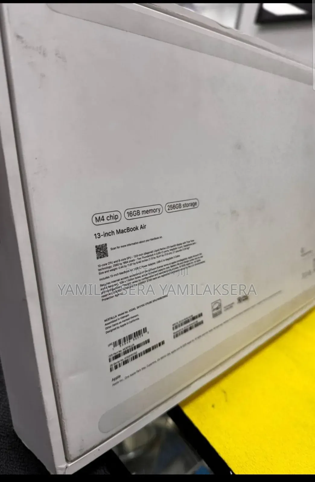 New Laptop Apple MacBook Air 2025 M4 13-inch 16GB Apple M4 SSD 256GB