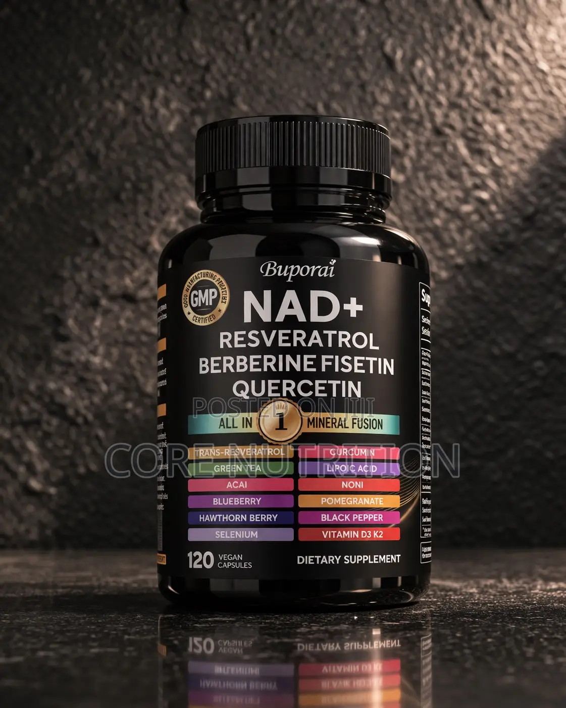Nad+ Resveratrol Berberine Fisetin , All in One 300mg , 120 Capsules