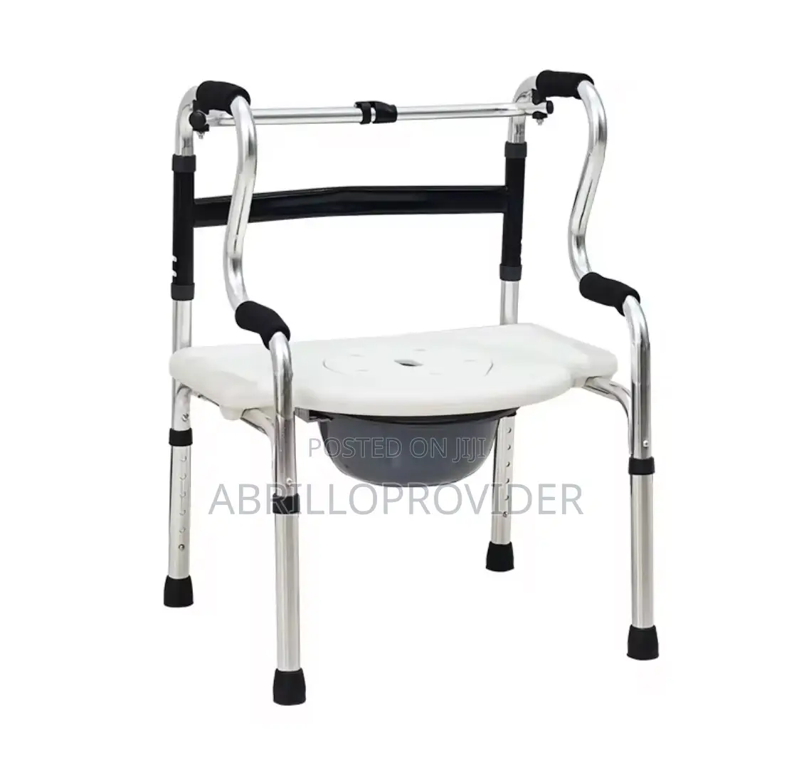Hospital Grade Toilet Shower Plastic Commode Chair With Bedpan