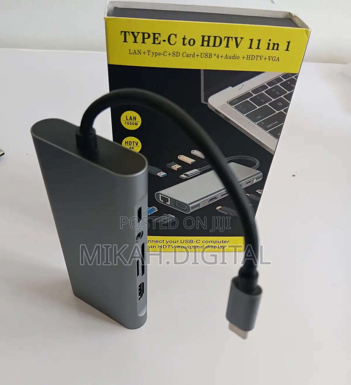 11 In 1 Type-c Usb Hub Adapter, Hdmi, Vga Cable, Lan Cable, Sd Card