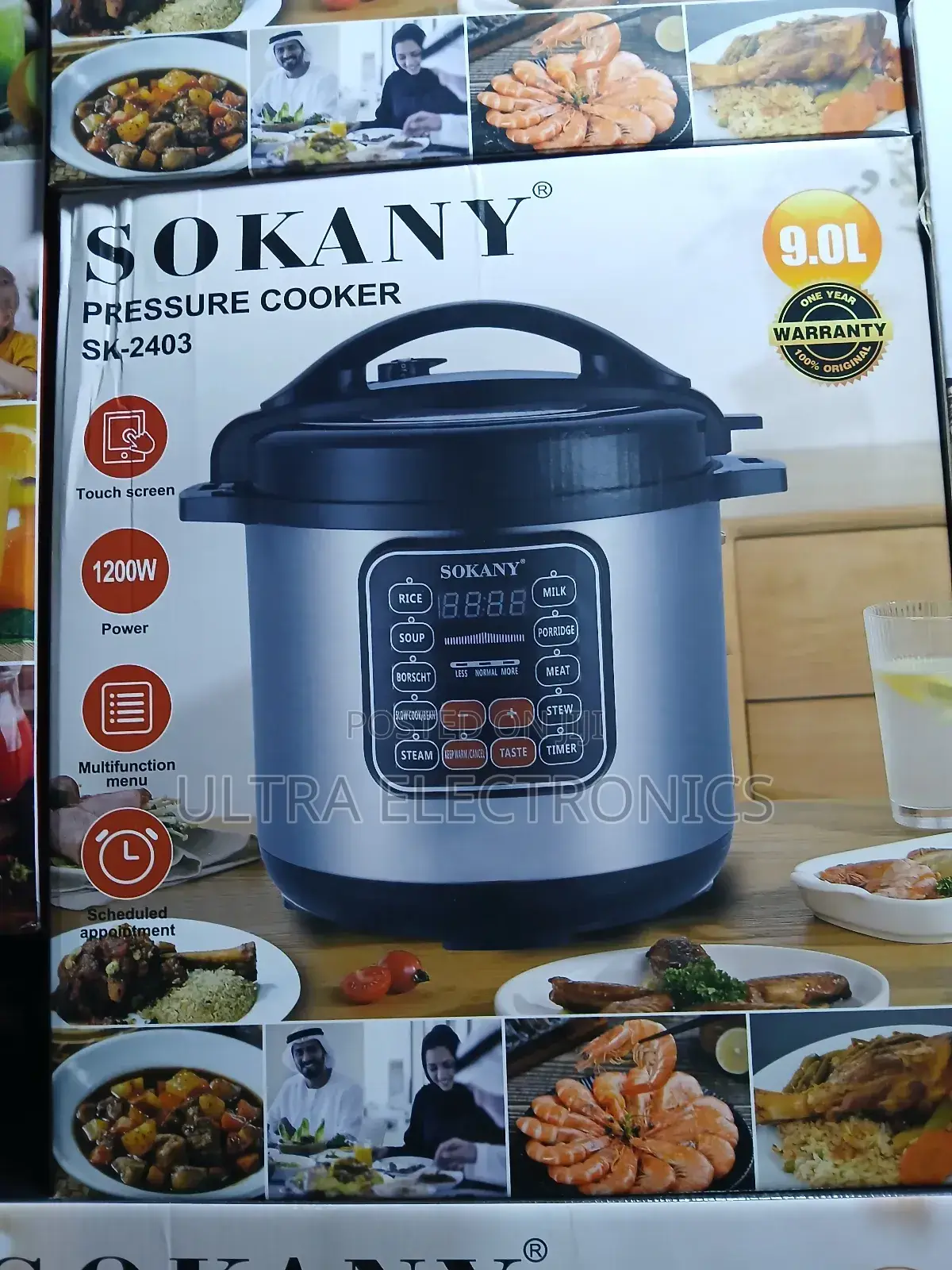 Sokany 9 Liter Digital Pressure Cooker (Model Sk-2403).