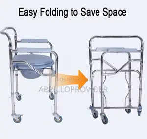 Toilet Folding Commode Chair Therapy Supplies Adjustable Seat Commode
