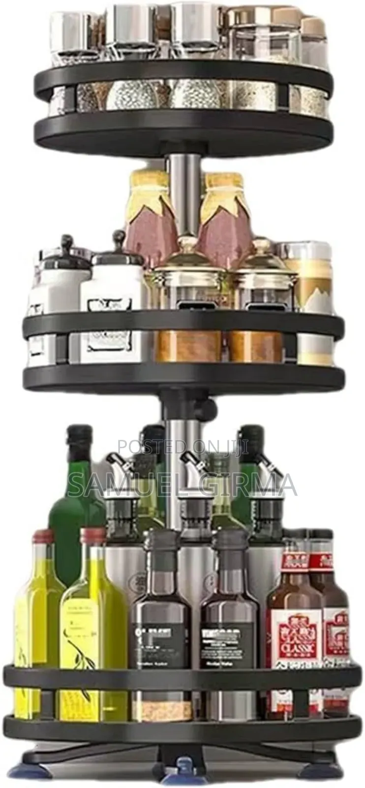 60 Cm ቁመት ያለው 360° Rotating Storage Rack