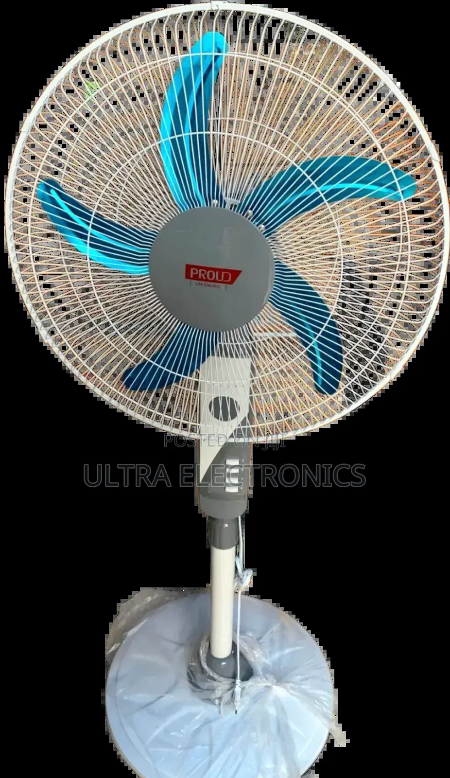 Proud Ceramic 5-wing Pedestal Fan. Features 5 Powerful Blades