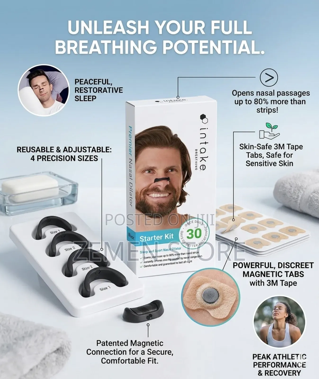 Intake Nasal Dilator Kit | የተሻለ አተነፋፈስ እና እንቅልፍ የሚሰጥ የባንድ እርዳታ