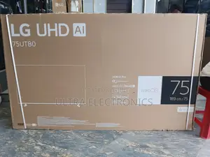 Lg 75 Ut80 Uhd Smart Tv in Its Packaging. Screen Size: 75 Inches