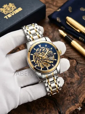 Tevise Skeleton Automatic Mechanical Watch, Featuring a Self-Winding