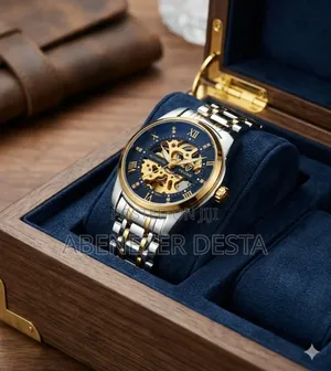 Tevise T9005 Series Automatic Skeleton Wristwatch,Featuring A Two-tone