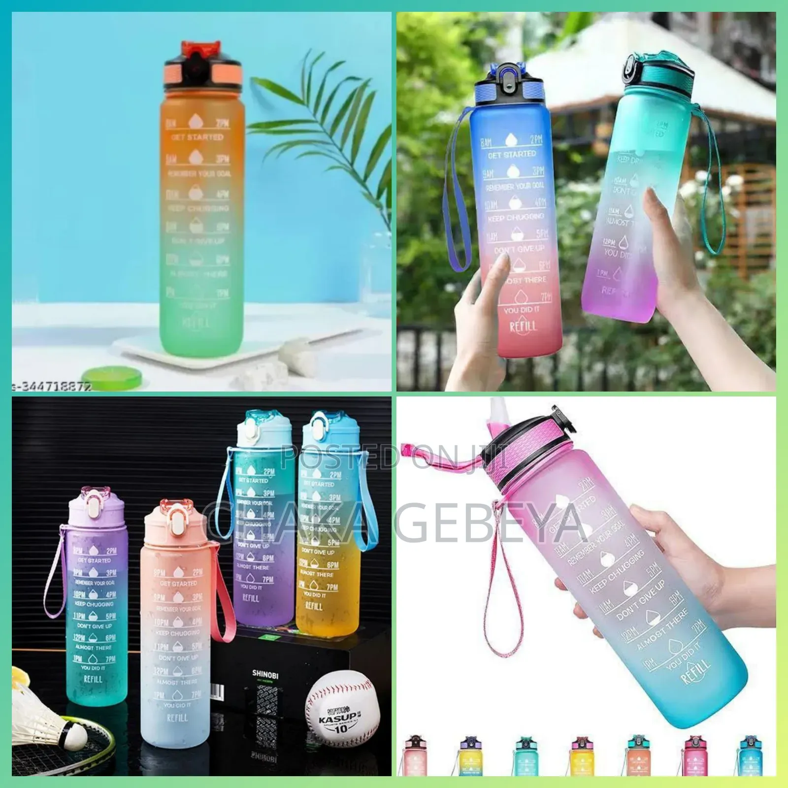 Large Fitness Water Bottle With Straw – For Gym, Office, Outdoor